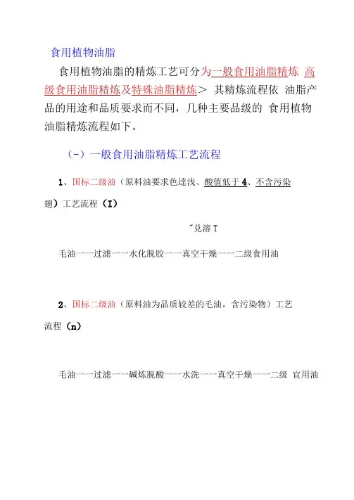 典型油脂的精炼工艺(1)(可编辑修改word版)