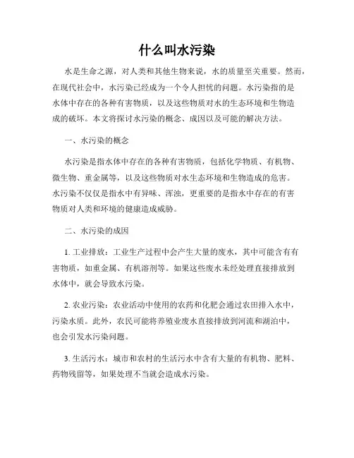 什么叫水污染