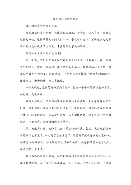难忘的风景学生作文