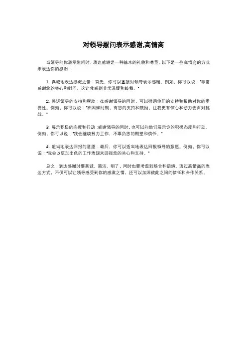 对领导慰问表示感谢,高情商