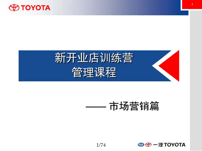TOYOTA-一汽丰田2010新开业店市场营销管理培训(74页)_H