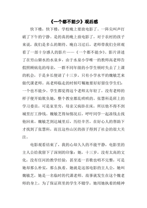 29《一个都不能少》影评