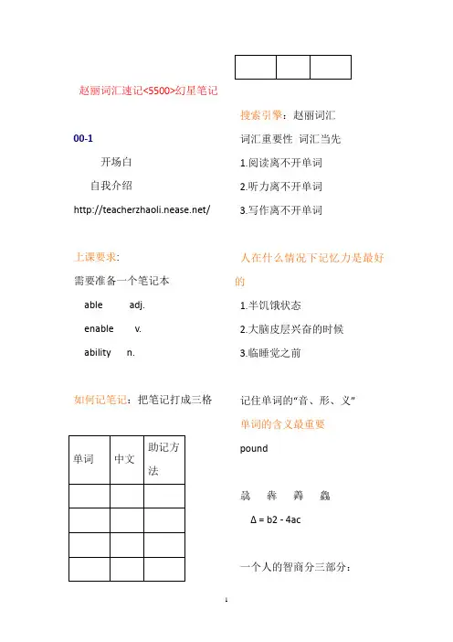 赵丽词汇5500笔记