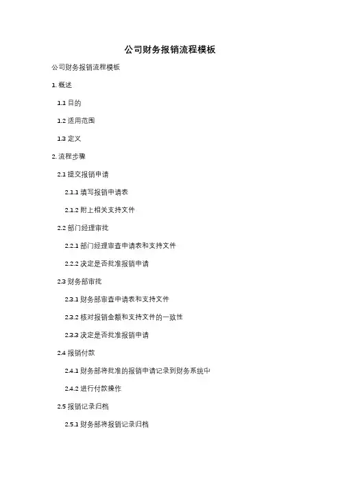 公司财务报销流程模板