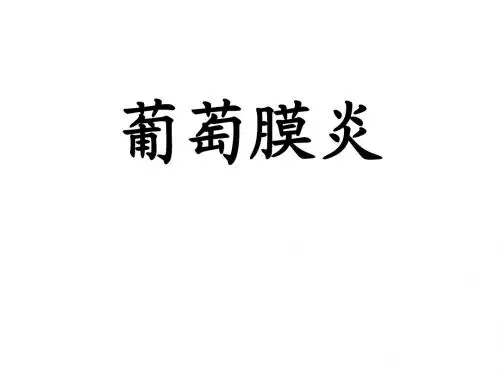 葡萄膜炎讲稿课件