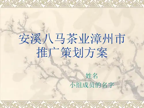 安溪八马茶业漳州市场推广方案