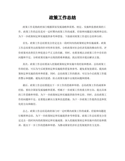 政策工作总结