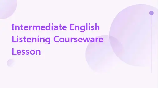 英语中级听力课件Lesson