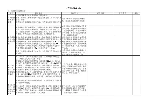 防治煤与瓦斯突出工作检查表
