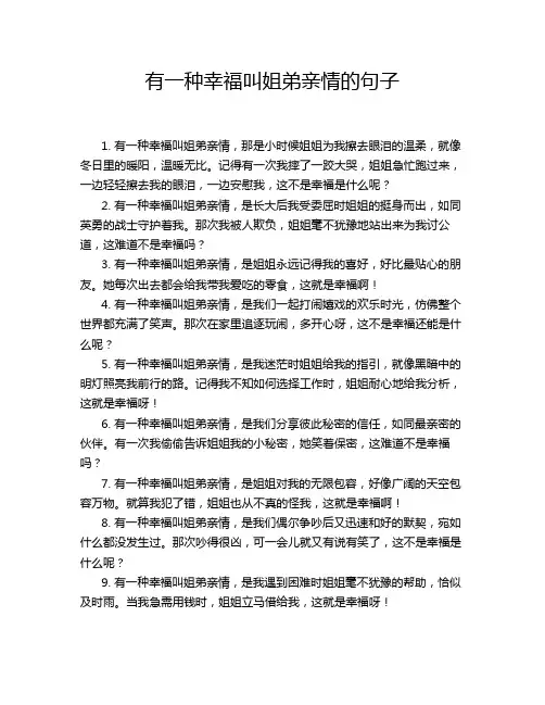 有一种幸福叫姐弟亲情的句子