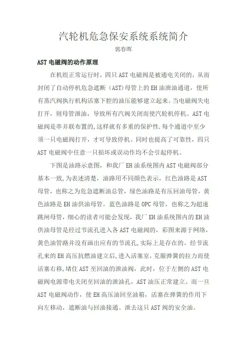 汽轮机危急保安系统系统简介