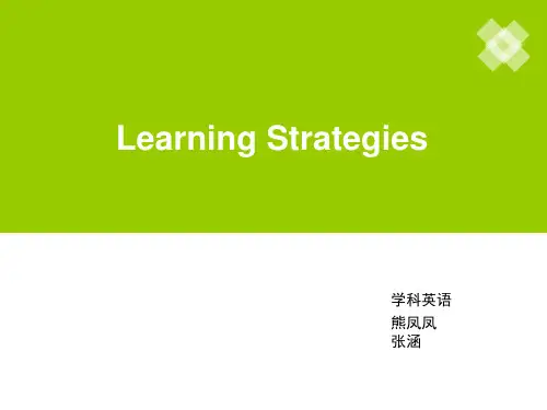 Learning-Strategies-学习策略PPT课件