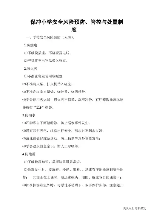 (保冲小学)安全风险预防管控制度和工作机制(可打印修改)