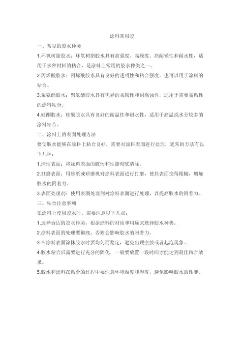 涂料常用胶