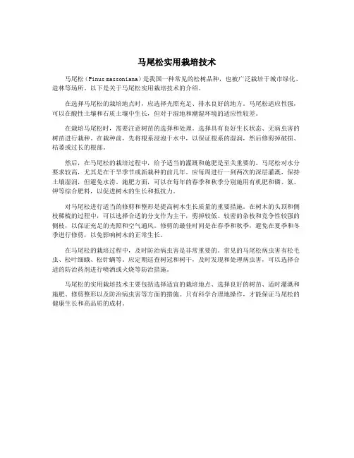马尾松实用栽培技术
