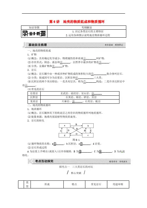 高考复习方案高考地理一轮复习 第3章 自然环境中的物质运动和能量交换 第6讲 地壳的物质组成和物质循