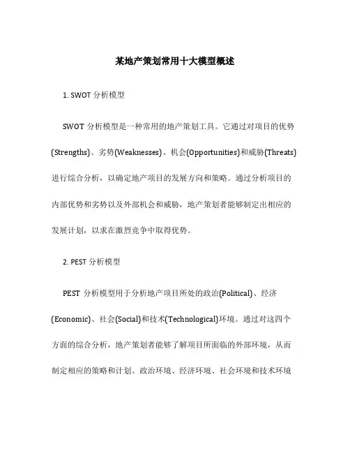 某地产策划常用十大模型概述