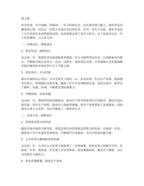 生产总监年度总结感想(3篇)