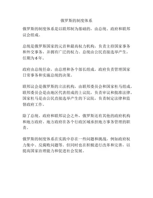 俄罗斯的制度体系
