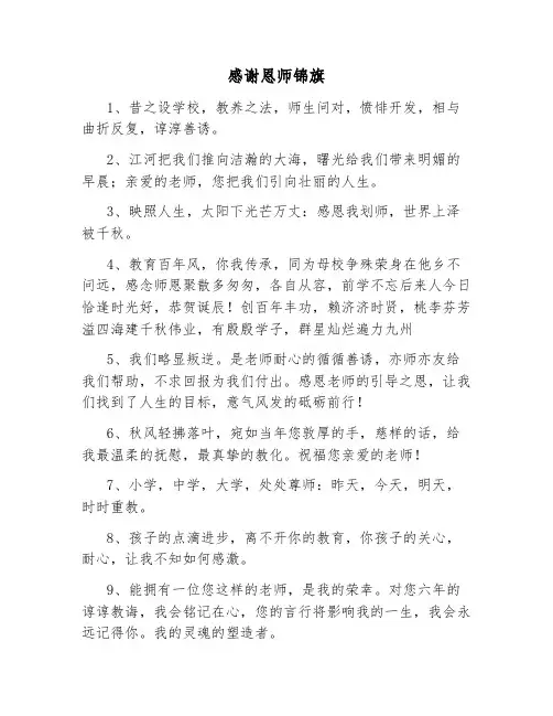感谢恩师锦旗