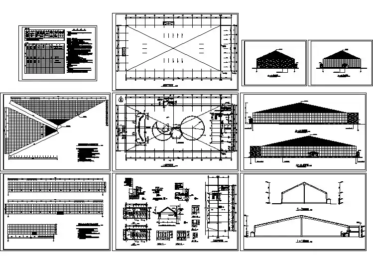 一套火热的养殖大棚建筑图cad（标注详细）