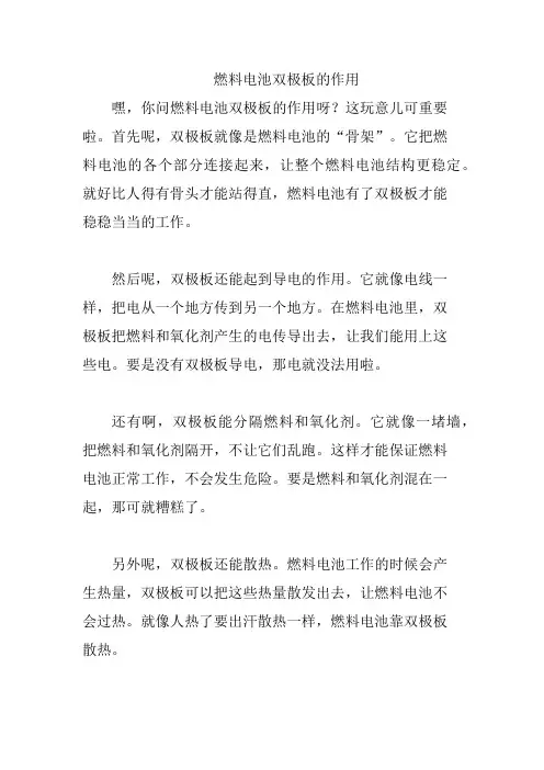 燃料电池双极板的作用
