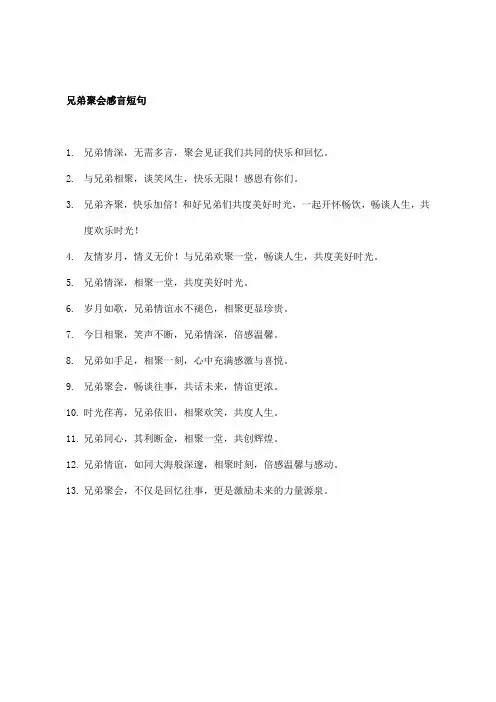 兄弟聚会感言短句