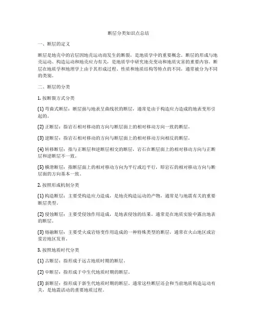 断层分类知识点总结