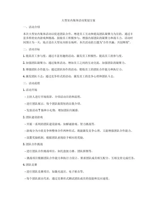 大型室内集体活动策划方案