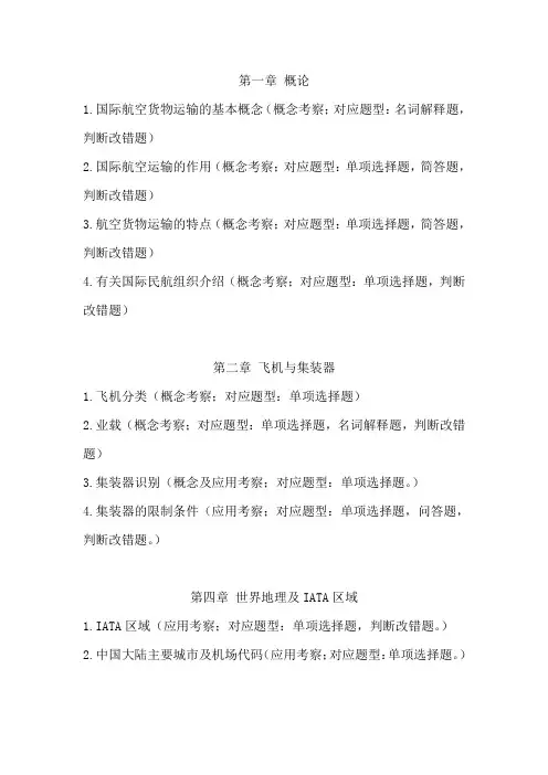 《国际货物运输》考试复习知识点精选 (1)