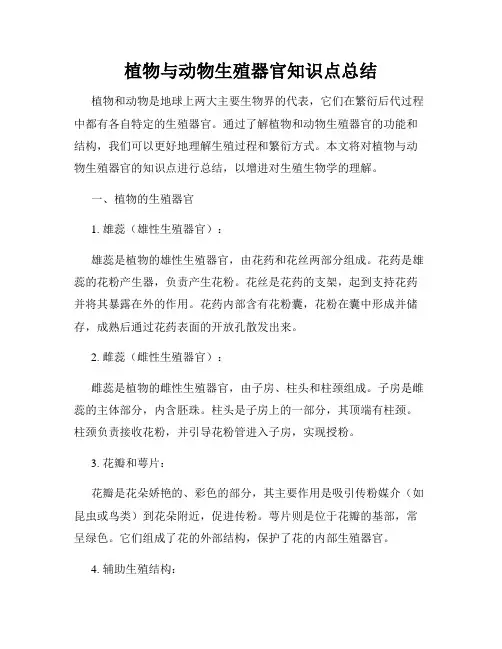 植物与动物生殖器官知识点总结
