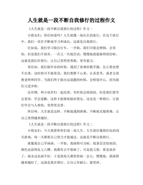 人生就是一段不断自我修行的过程作文