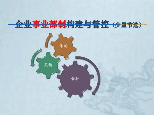 企业事业部制构建与管控ppt课件
