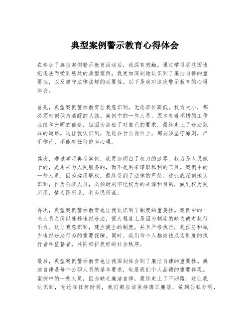 典型案例警示教育心得体会