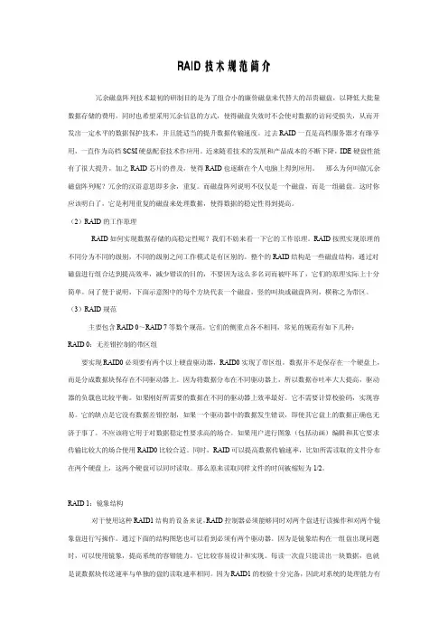 RAID技术规范简介