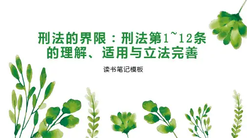 《刑法的界限：刑法第1 12条的理解、适用与立法完善》读书笔记模板