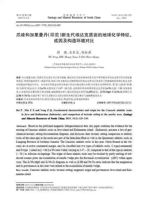 爪哇和加里曼丹(印尼)新生代埃达克质岩的地球化学特征、成因及