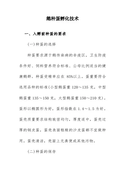 鹅种蛋孵化技术
