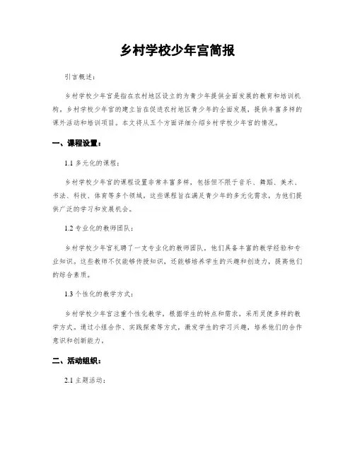 乡村学校少年宫简报