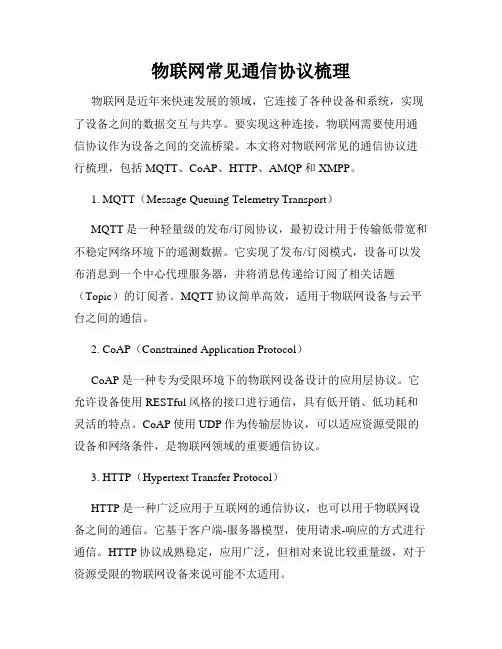 物联网常见通信协议梳理