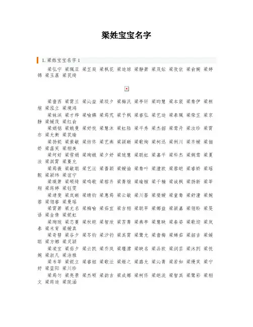 梁姓宝宝名字