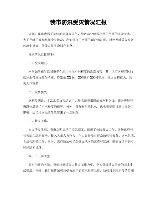 我市防汛受灾情况汇报