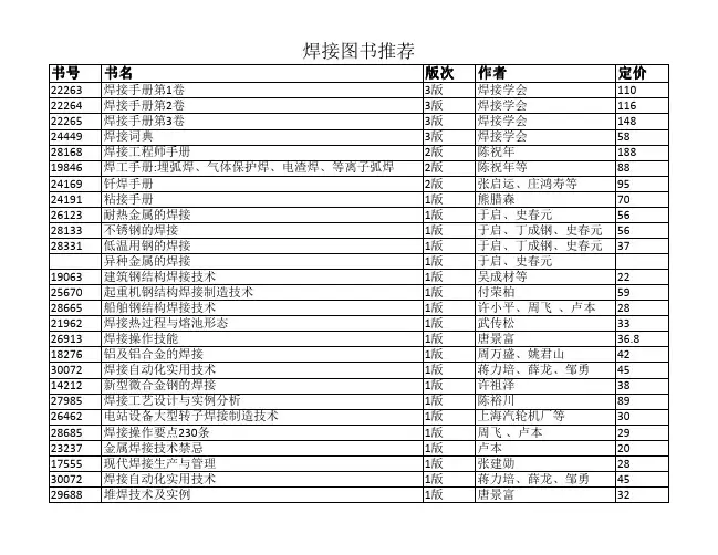 焊接图书推荐