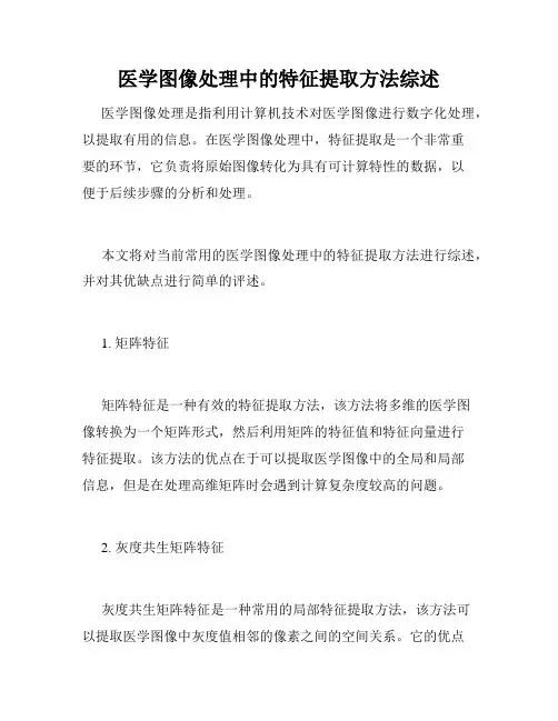 医学图像处理中的特征提取方法综述