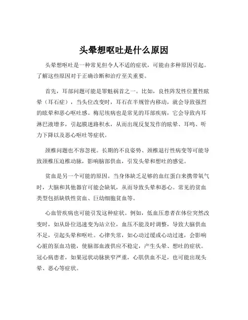 头晕想呕吐是什么原因