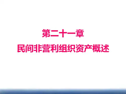 第二十一章  民间非营利组织资产概述  《政府与非盈利组织会计》PPT课件