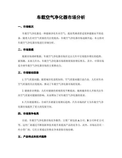 车载空气净化器市场分析