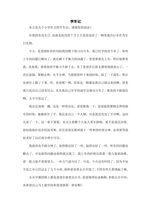 学车记_小学作文_1