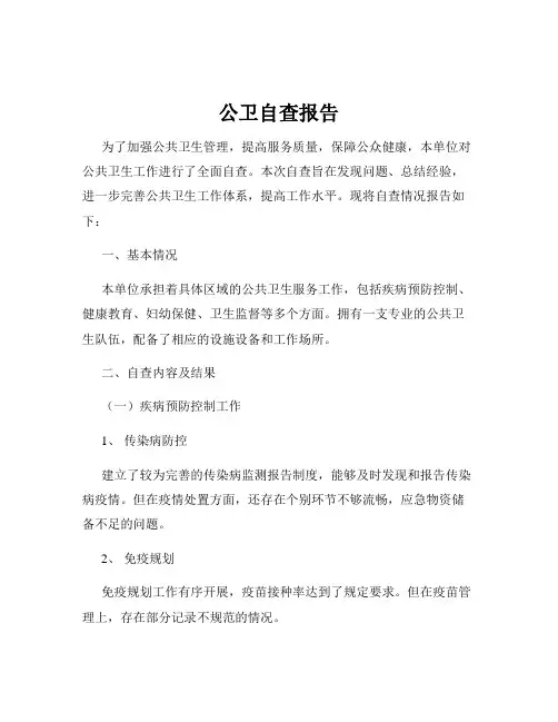 公卫自查报告
