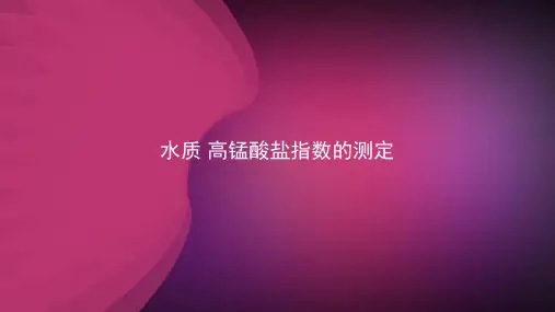 水质 高锰酸盐指数的测定